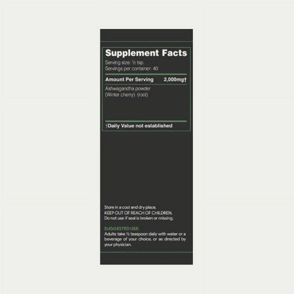 Ashwagandha Powder Wellness and Vitality Supplement for Men and Women, 80G
