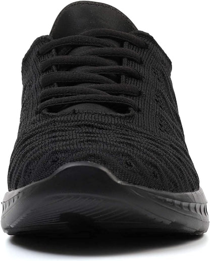 Women Tennis Shoes Lightweight for Ladies Basic Work Gym Jogging Walking Running Athletic Fashion Sneakers Zapatos Tenis Mujer All Black Size 10