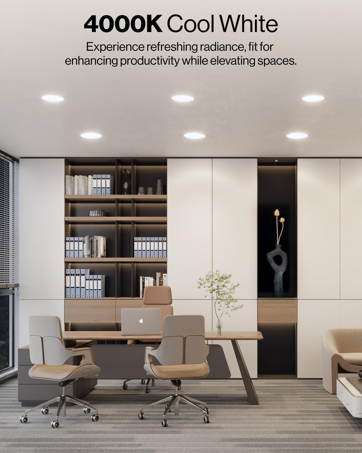 Sunco Retrofit LED Recessed Lighting 6 Inch, Downlight Can Lights for Ceiling, Baffle Trim, 965 LM, 13W (120W Equivalent), 4000K Cool White, Dimmable, Damp Rated UL 4 Pack.