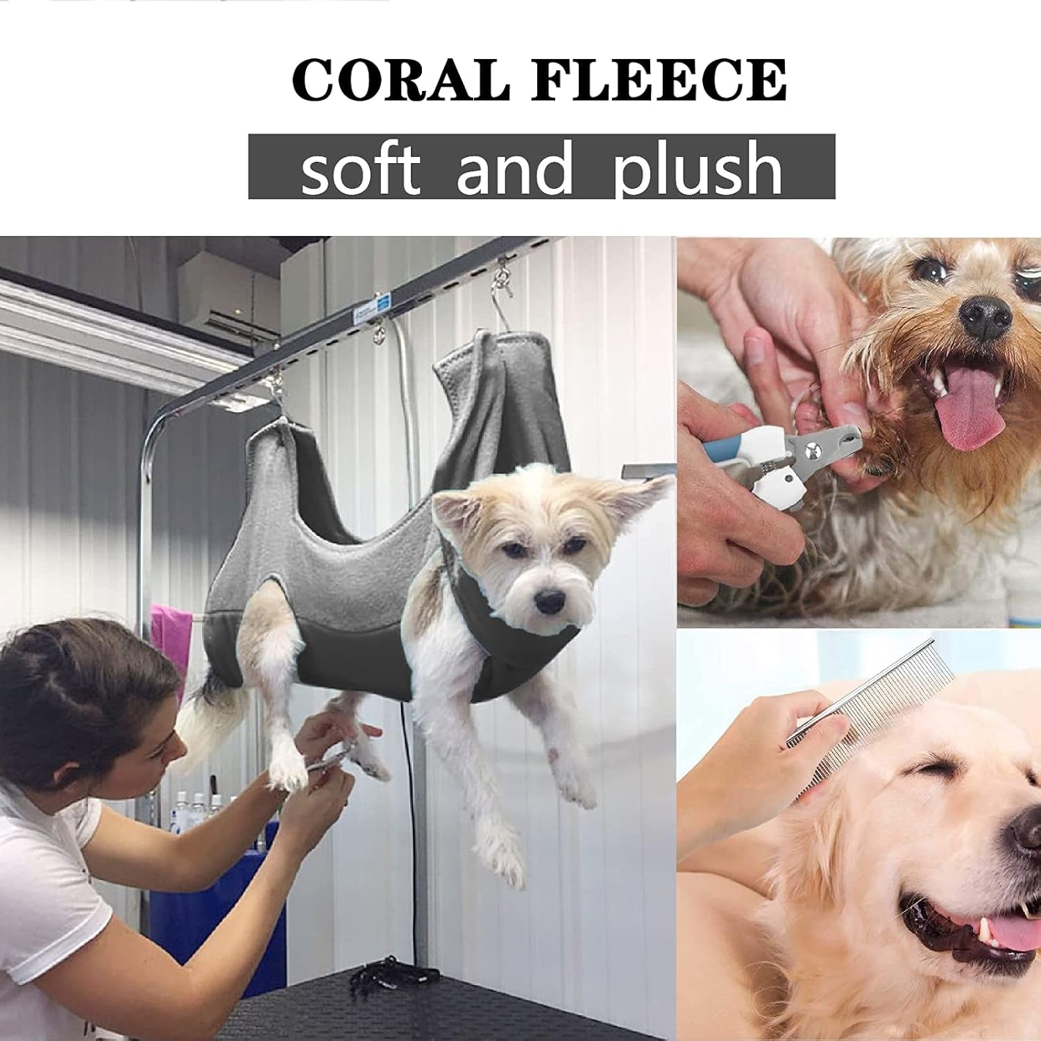 Dog Grooming Hammock Helper，Dog Grooming Harness for Nail Trimming, Dog Grooming Supplies for Grooming with Dog Bandana