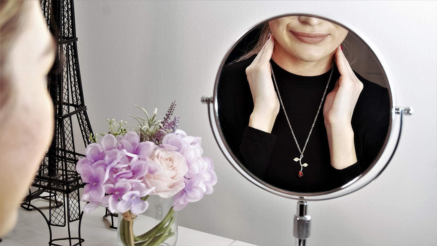 Necklaces for Women, Gold Necklace for Women Rose Necklace with Pendant, Aesthetic Necklace, Preppy Jewelry, Trendy Jewelry, Cute Necklaces for Teens and All Women Necklace