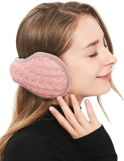 Unisex Warm Knit Women Earmuff Cashmere Winter Pure Color Earmuffs Fur Earwarmer Adjustable Wrap