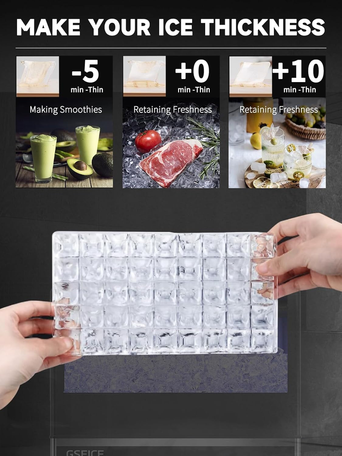 ETL Commercial Ice Machine- 80Lbs/24H, Fast Ice Maker Machine, under Counter Stainless Steel Freestanding Ice Maker with Big Storage Capacity, LED Display - Ideal for Bar Home Restaurant