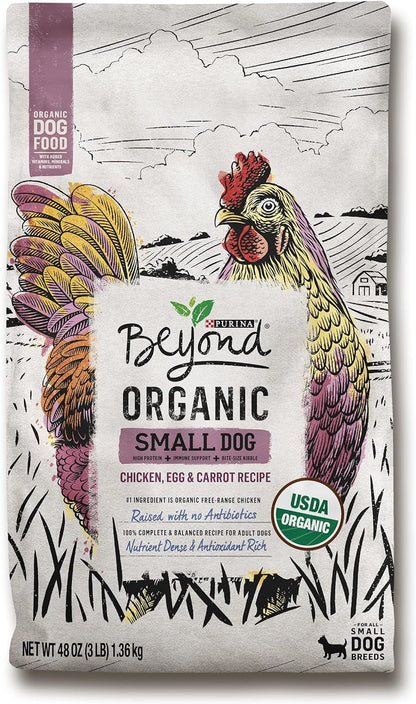 Purina High Protein Small Breed Adult Dry Dog Food, Organic Chicken, Egg & Carrot Recipe - 3 Lb. Bag
