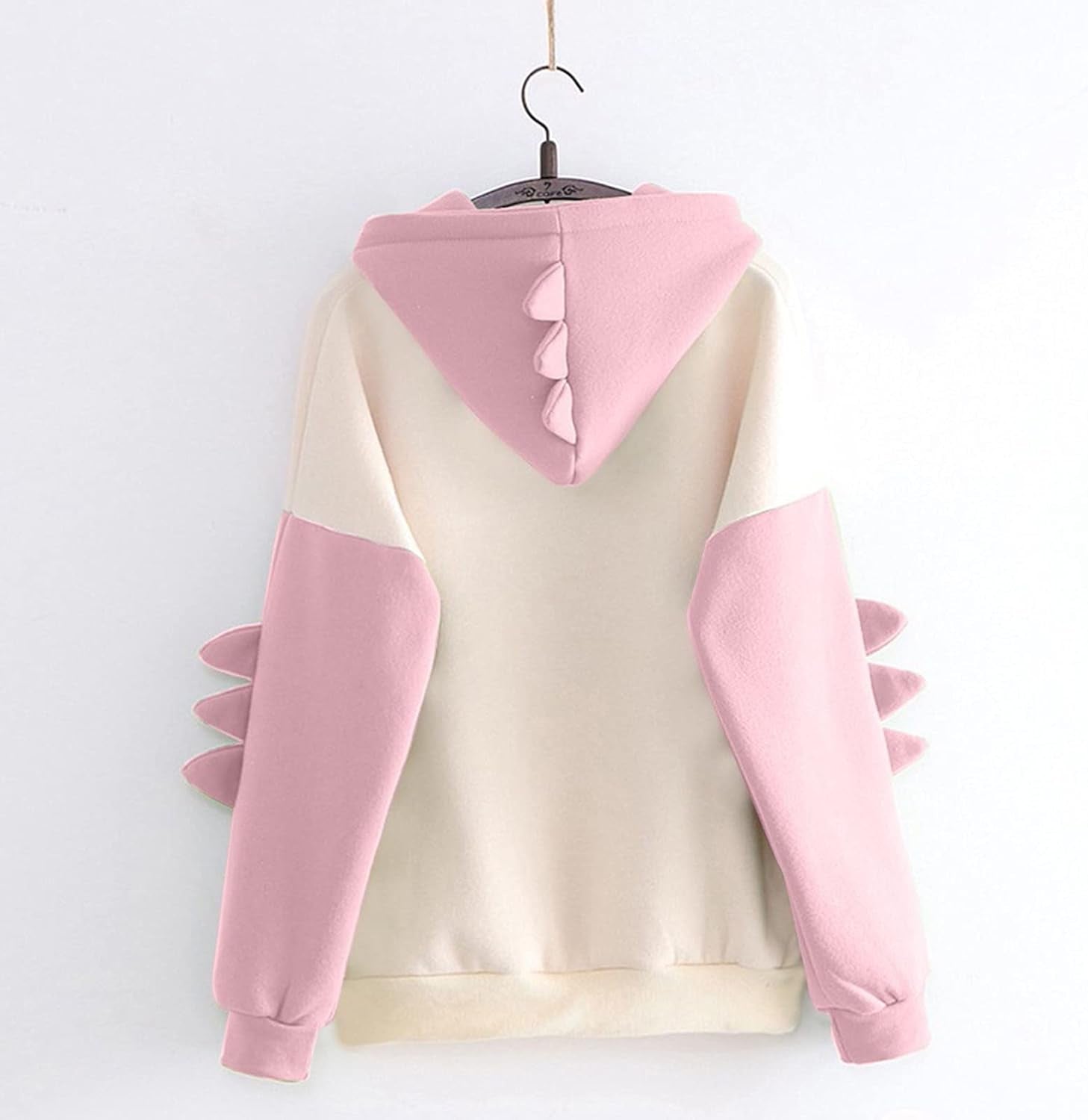 Dinosaur Cute Hoodies for Teen Girls Womens Dino Cartoon Graphic Hooded Sweatshirt Animal Kawaii Long Sleeve Pullover Tops Anime Splice Hoody Funny Monster Stitching Korean Print Tee Shirt Jacket