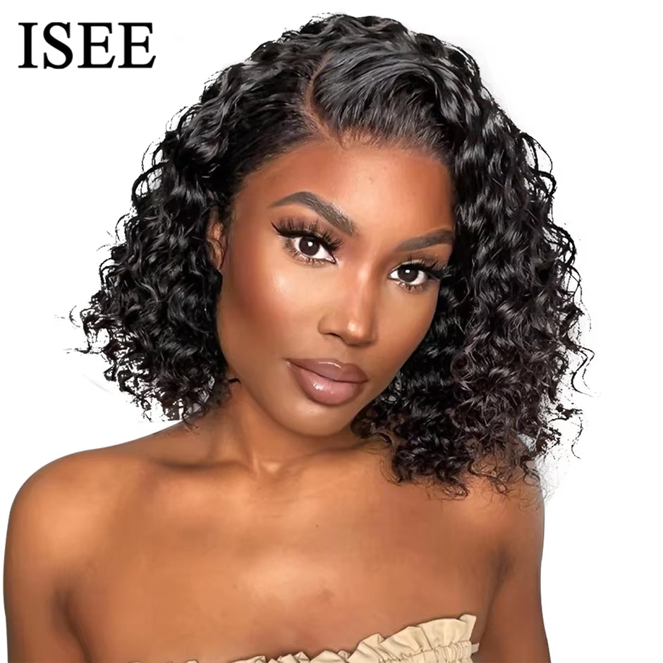 Water Wave Bob Human Hair Wigs Brazilian Water Wave Bob Wigs  HAIR 4X4 Lace Closure Wigs Short Bob Lace Front Wigs for Women