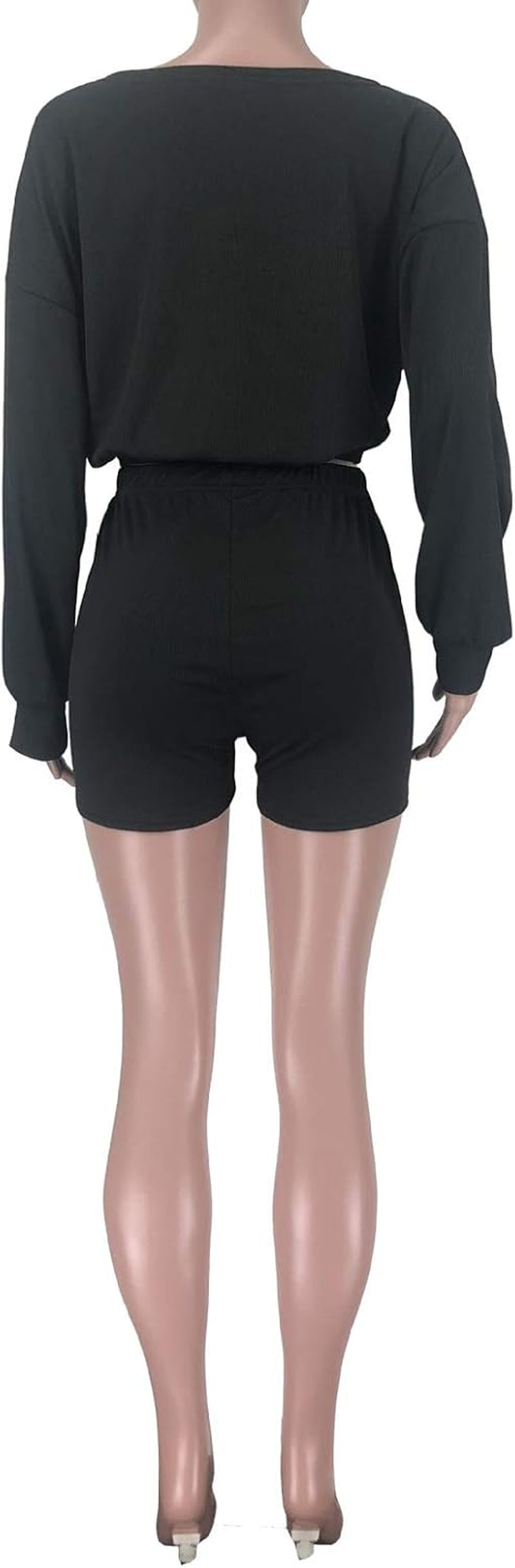 Shorts Sets Women 2 Piece Outfits Ribbed Crop Top High Waist Shorts Sexy Rompers Club Outfit Light Green S