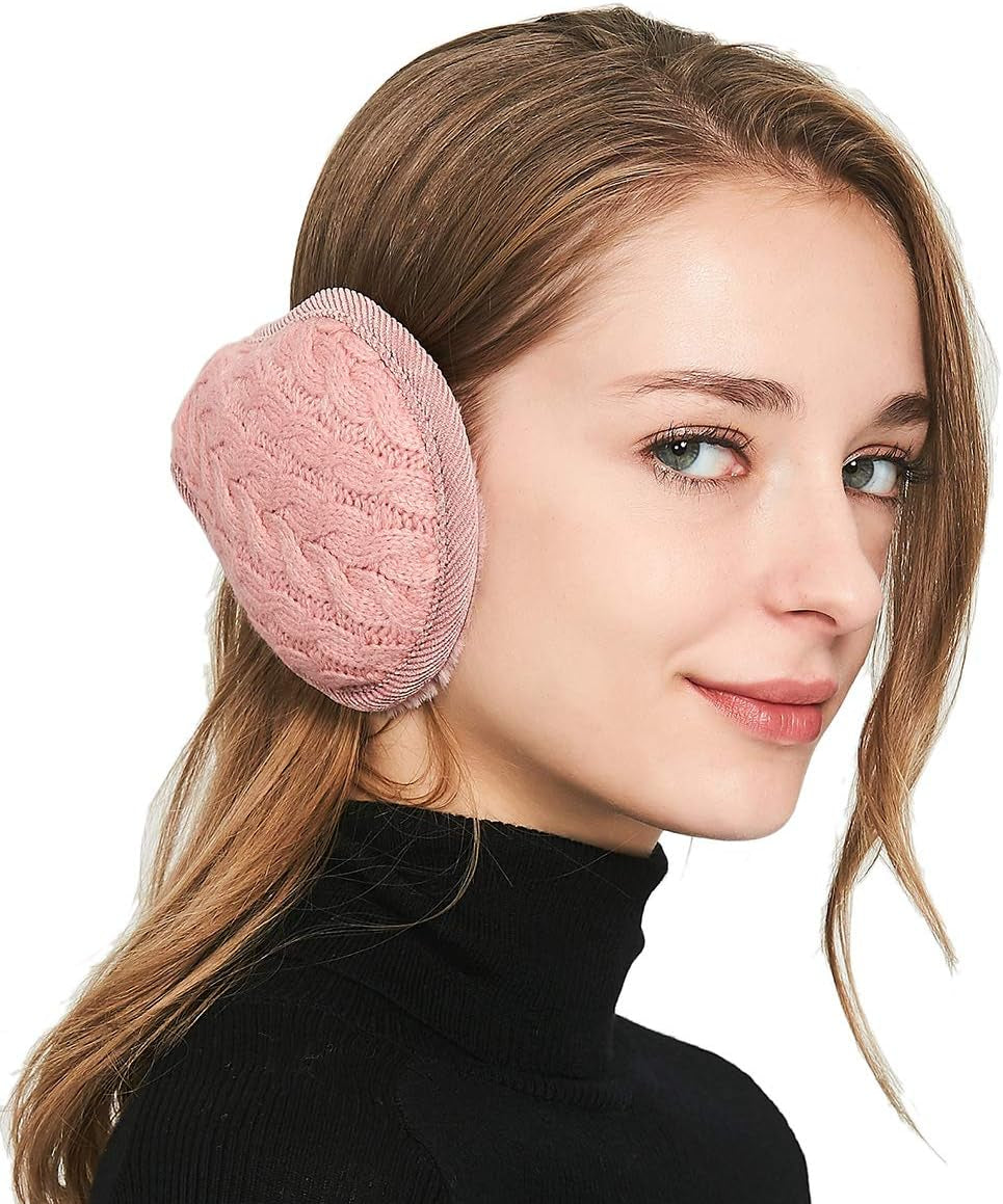Unisex Warm Knit Women Earmuff Cashmere Winter Pure Color Earmuffs Fur Earwarmer Adjustable Wrap