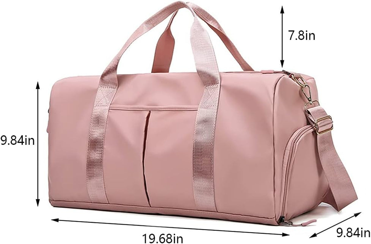 Waterproof Duffel Gym Bag Pink for Women and Men Swim Sports Travel Weekender Bag,19.68Inch