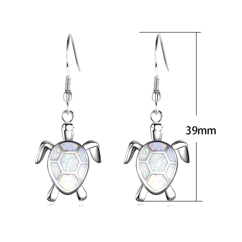Fashion Women Earrings 2025 Fashion Blue Imitation Opal Drop Earrings Cute Turtle Animal Earrings Female Wedding Jewelry Gift