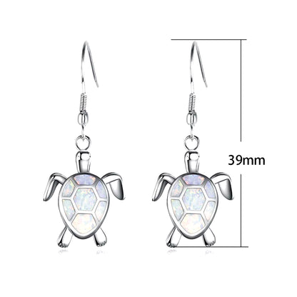 Fashion Women Earrings 2025 Fashion Blue Imitation Opal Drop Earrings Cute Turtle Animal Earrings Female Wedding Jewelry Gift
