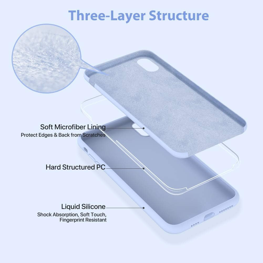 Liquid Silicone Case Compatible with Iphone Xs Max 6.5 Inch (2018), Gel Rubber Full Body Protection Shockproof Cover Case Drop Protection Case Purple