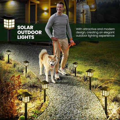LED Solar Pathway Lawn Lights Outdoor IP65 Waterproof Solar Lamp Decoration for Garden Walkway Path Driveway Patio Yard & Lawn