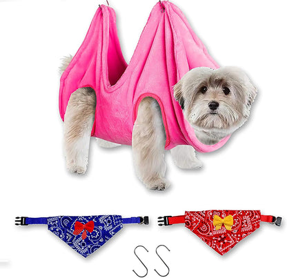 Dog Grooming Hammock Helper，Dog Grooming Harness for Nail Trimming, Dog Grooming Supplies for Grooming with Dog Bandana