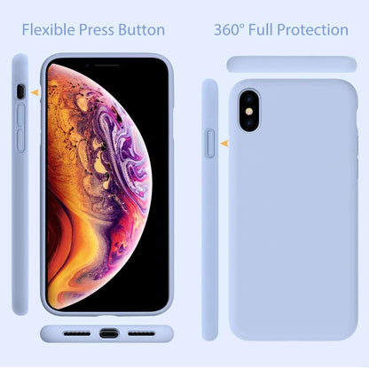 Liquid Silicone Case Compatible with Iphone Xs Max 6.5 Inch (2018), Gel Rubber Full Body Protection Shockproof Cover Case Drop Protection Case Purple
