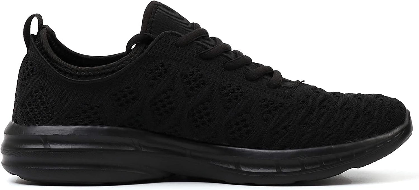 Women Tennis Shoes Lightweight for Ladies Basic Work Gym Jogging Walking Running Athletic Fashion Sneakers Zapatos Tenis Mujer All Black Size 10