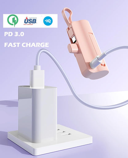 Mini Power Bank 5500Mah Portable Power Bank,Dual USB-C Ports Cell Phone Power Charger, LCD LED Display Battery Compatible with Iphone 16/15 Plus/15 Pro/15 Pro Max/Android Phone/Samsung/Moto/Lg Etc