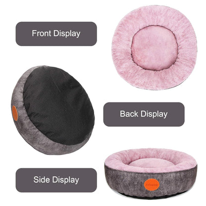 Small Dog Bed Calming Dogs Bed for Small Medium Puppy Dogs Anti-Anxiety Puppy Bed Machine Washable Warming Cozy Soft Pet round Cat Beds