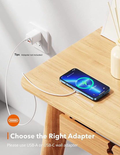 Magnetic Wireless Charger, Wireless Charging Pad Compatible with Magsafe Charger for Iphone 14/14 Pro/14 Plus/14 Pro Max/Iphone 13/13 Mini/13 Pro/13 Pro Max,Airpods,Mag Charger-Sliver