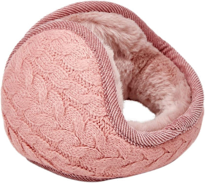 Unisex Warm Knit Women Earmuff Cashmere Winter Pure Color Earmuffs Fur Earwarmer Adjustable Wrap