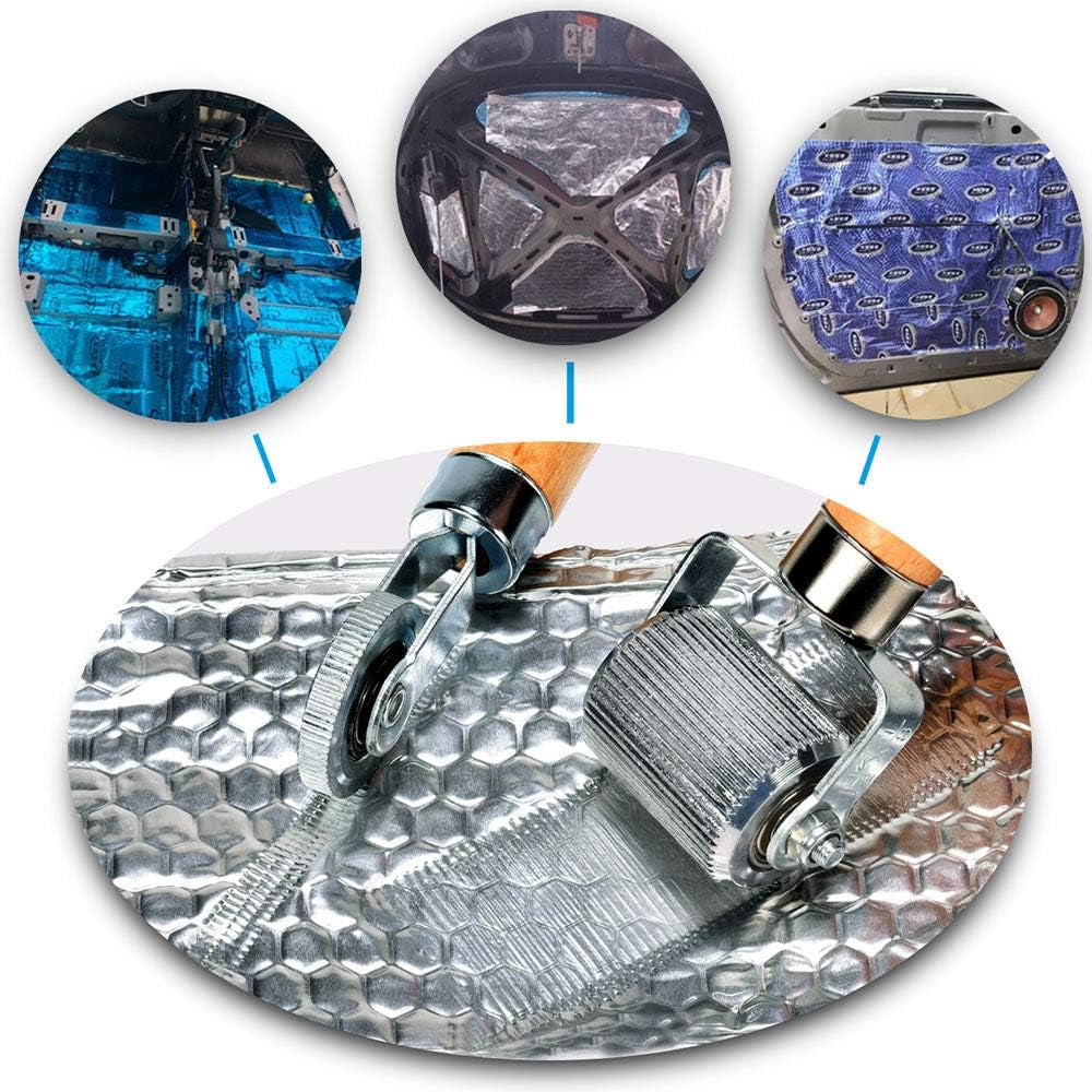 Car Sound Deadening Roller (2PCS, Width: 1.69In & 0.24In), Extremely Smooth Sound Insulation Roller Metal, Noise Deadening Car Sound Insulation Tool